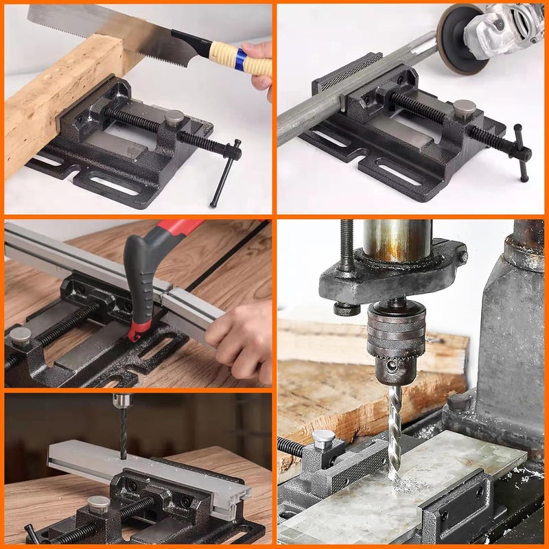 MYTEC Heavy Duty Vice for Drill Press, 5.0" Black, Quick Release Workbench Industrial Vise Clamp, High-grade cast steel Bench Clamp - Image 5